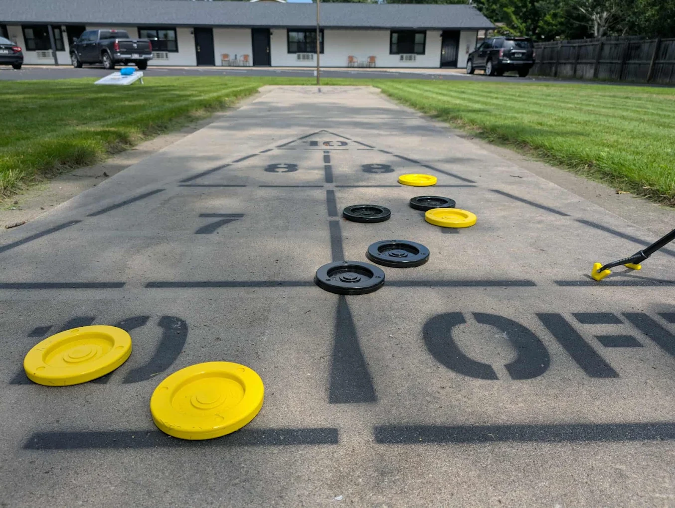Shuffleboard court on the lawn